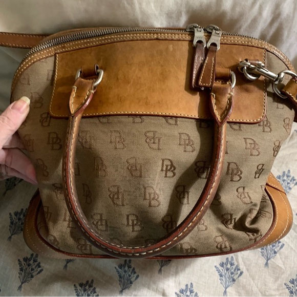 Dooney & Bourke Brown and Tan Vintage Bucket Bag - Picture 3 of 8